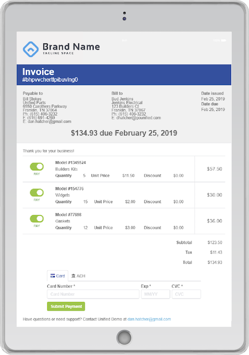 iPad Invoice